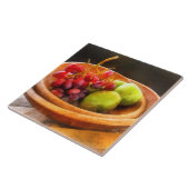 Bowl van rode druiven en peren tegeltje (Zijkant)