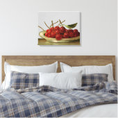  Bowl van Rode Kersen Canvas Afdruk (Insitu (Slaapkamer))