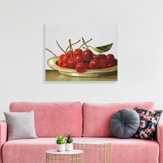  Bowl van Rode Kersen Canvas Afdruk (Insitu (Woonkamer))