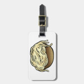 Bowl van Spaghetti Pasta Noodle Food Bagagelabel (Voorkant verticaal)