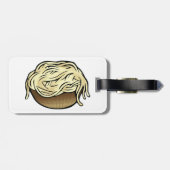 Bowl van Spaghetti Pasta Noodle Food Bagagelabel (Achterkant horizontaal)