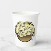 Bowl van Spaghetti Pasta Noodle Food Papieren Bekers (Voorkant)