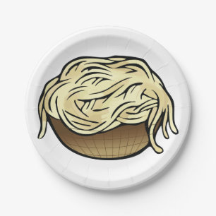 Bowl van Spaghetti Pasta Noodle Food Papieren Bordje