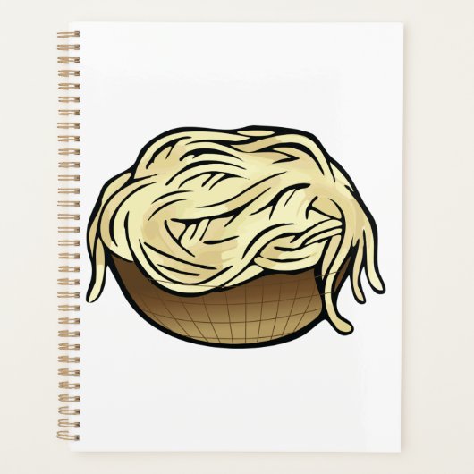 Bowl van Spaghetti Pasta Noodle Food Planner (Voorkant)