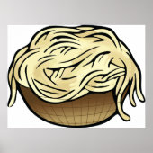 Bowl van Spaghetti Pasta Noodle Food Poster (Voorkant)