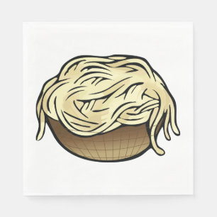 Bowl van Spaghetti Pasta Noodle Food Servet