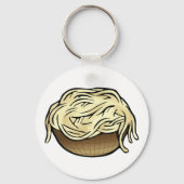 Bowl van Spaghetti Pasta Noodle Food Sleutelhanger (Achterkant)
