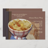 Bowl van Stew Dinner Party Invitation Kaart (Voorkant / Achterkant)