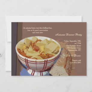 Bowl van Stew Dinner Party Invitation Kaart