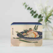 Bowl van Sushi, ongeveer 1800's Japan. Briefkaart (Staand voorkant)