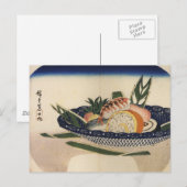 Bowl van Sushi, ongeveer 1800's Japan. Briefkaart (Voorkant / Achterkant)