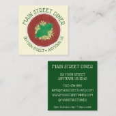 Bowl van Tomato Basil Soup Diner Italiaans restaur Vierkante Visitekaartje (Voorkant / Achterkant)