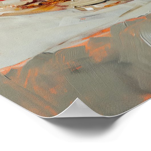 Bowl van vruchten olieverfschilderij poster (Hoek)