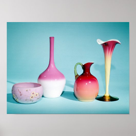 Bowl, Vases en Jug, eind 19e eeuw Poster (Voorkant)