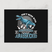 Bowlasaurus Dinosaur Bowling Strike Gift Briefkaart (Voorkant)