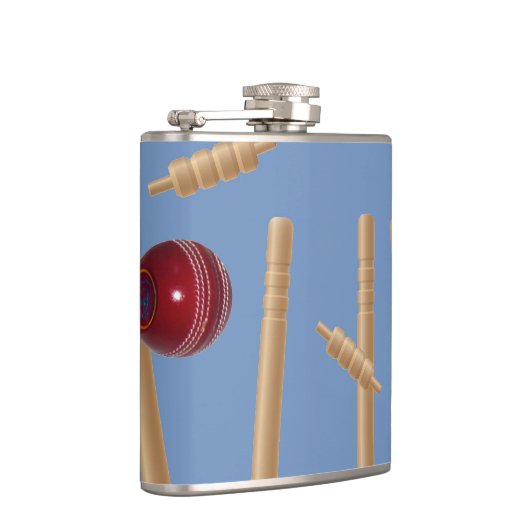 Bowled At Cricket, Vinyl Hip Flask Heupfles (Rechts)