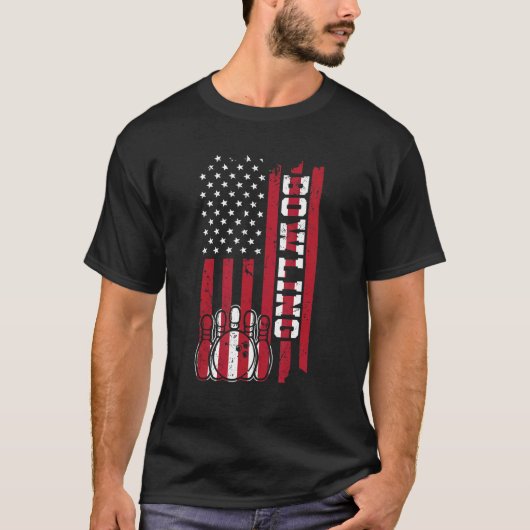 bowlen - amerikaanse vlag - naaldbeschermer t-shirt (Voorkant)