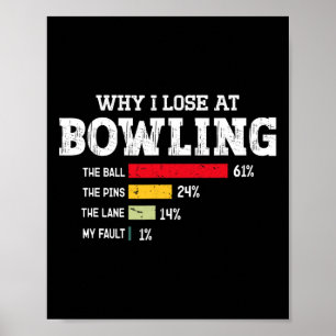 Bowlen Bowler Mannen Vrouwen Grappige Bowlingspele Poster
