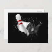 Bowlen in mij sporthart coole bowler kunstschets uitnodiging briefkaart (Voorkant / Achterkant)