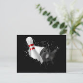 Bowlen in mij sporthart coole bowler kunstschets uitnodiging briefkaart (Staand voorkant)