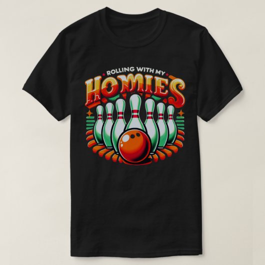Bowlen met mijn homies Funny Bowler Mannen Wo T-shirt (Design voorkant)