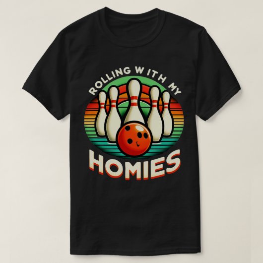 Bowlen met mijn homies Funny Bowler Mannen Wo T-shirt (Design voorkant)