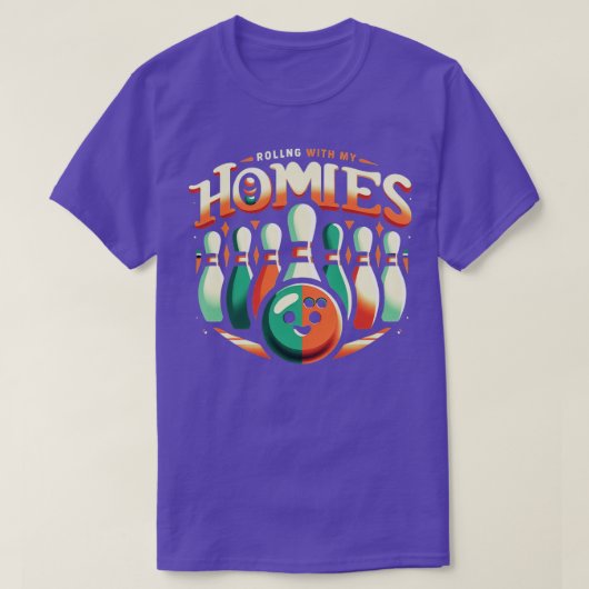 Bowlen met mijn homies Funny Bowler Mannen Wo T-shirt (Design voorkant)