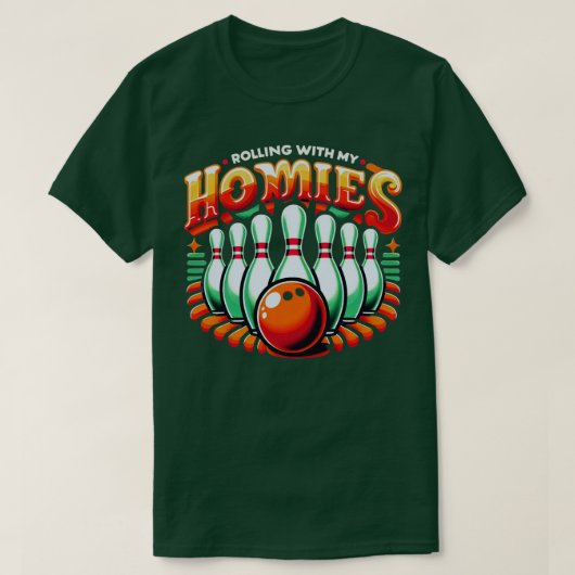 Bowlen met mijn homies Funny Bowler Mannen Wo T-shirt (Design voorkant)