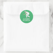 Bowlen op gras ronde sticker (Tas)