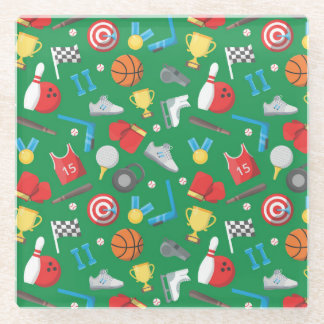 Bowlen, Skating, Archery, Basketball, Boxing Fun Glazen Onderzetter