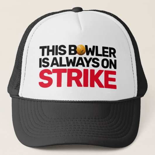 Bowler altijd op Strike Fun Bowling-team Trucker Pet (Voorkant)