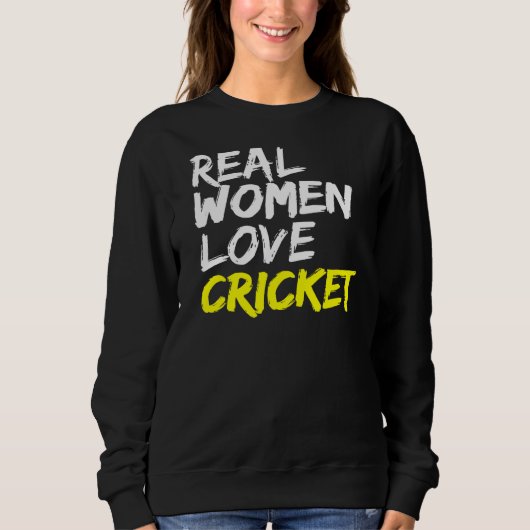 Bowler Batsman Batting Game Team Real Women Love C Trui (Voorkant)