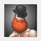 "Bowler Beard" Magneet van Glen Hanson (Voorkant)