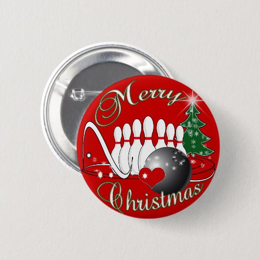 BOWLER/BOWLERRY CHRISTMAS RONDE BUTTON 5,7 CM (Voorkant /achterkant)