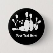 Bowler Bowling Ball Pins Aangepast Ronde Button 5,7 Cm (Voorkant)