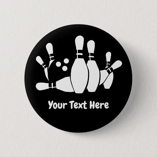 Bowler Bowling Ball Pins Aangepast Ronde Button 5,7 Cm (Voorkant)