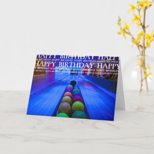 Bowler Bowling Perfect Score 300 verjaardag Kaart (Gele Bloem)