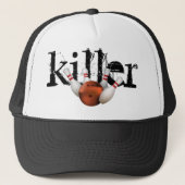 Bowler Bowling Pin Killer Cool League Trucker Pet (Voorkant)