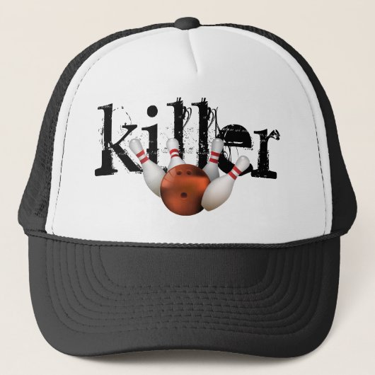 Bowler Bowling Pin Killer Cool League Trucker Pet (Voorkant)