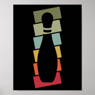 Bowler Bowling Speler Vintage Bowling Pin Retro Poster
