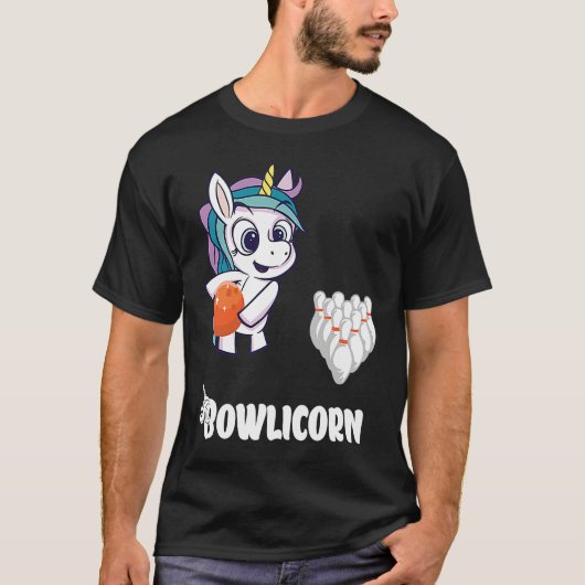 Bowler Bowling Unicorn Strike Bowling Pin Bowling  T-shirt (Voorkant)