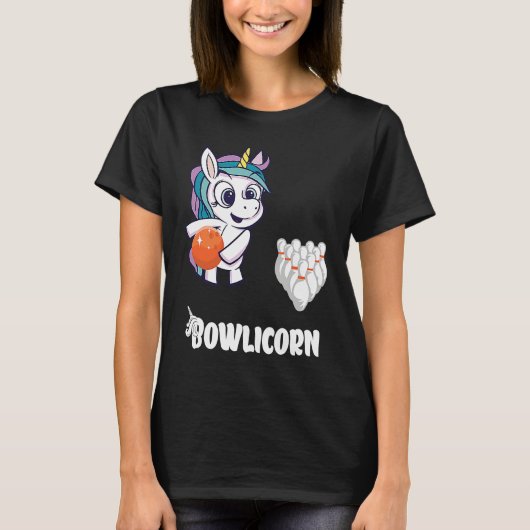 Bowler Bowling Unicorn Strike Bowling Pin Bowling  T-shirt (Voorkant)