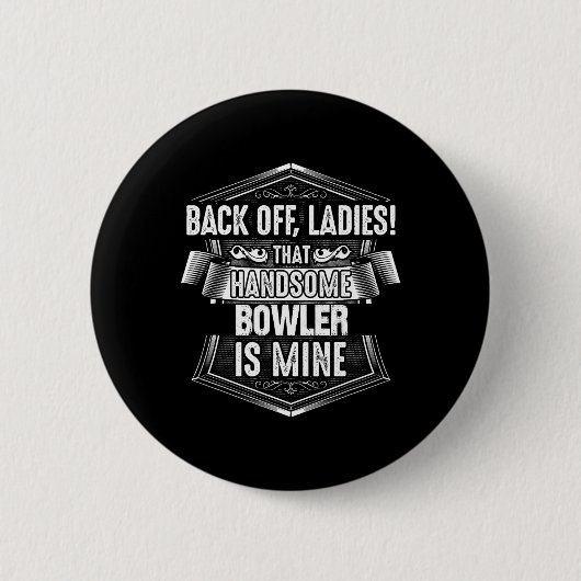 Bowler Bowling Wife Shirt  Ronde Button 5,7 Cm (Voorkant)