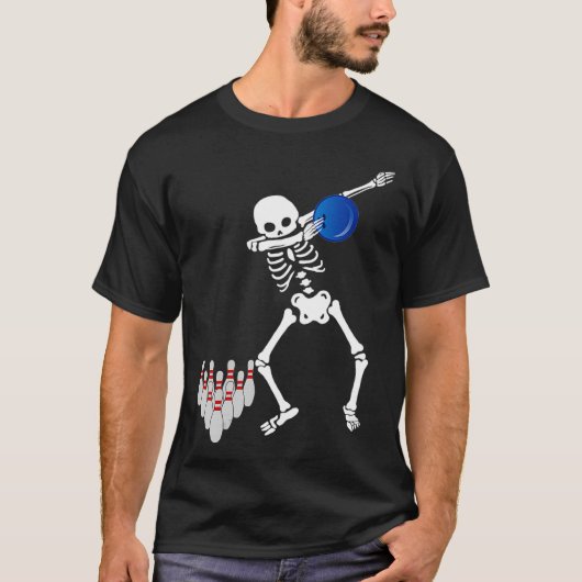 Bowler Dabbing Skeleton Bowling Ball Thed Gift T-shirt (Voorkant)