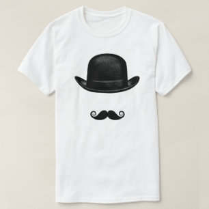 Bowler en Mustache T-shirt