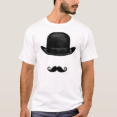 Bowler en Mustache T-shirt (Voorkant)