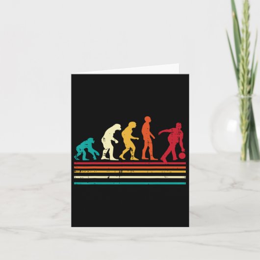 Bowler Evolution Retro Bowling Team Mannen Vrouwen Kaart (Voorkant)