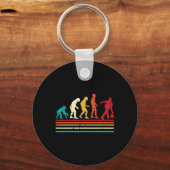 Bowler Evolution Retro Bowling Team Mannen Vrouwen Sleutelhanger (Voorkant)