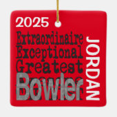 Bowler Extraordinaire Keramisch Ornament (Achterkant)
