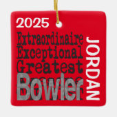 Bowler Extraordinaire Keramisch Ornament (Voorkant)